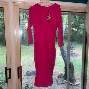 Pinupgirl clothing’s Deadly dames wiggle dress, pink, size XL